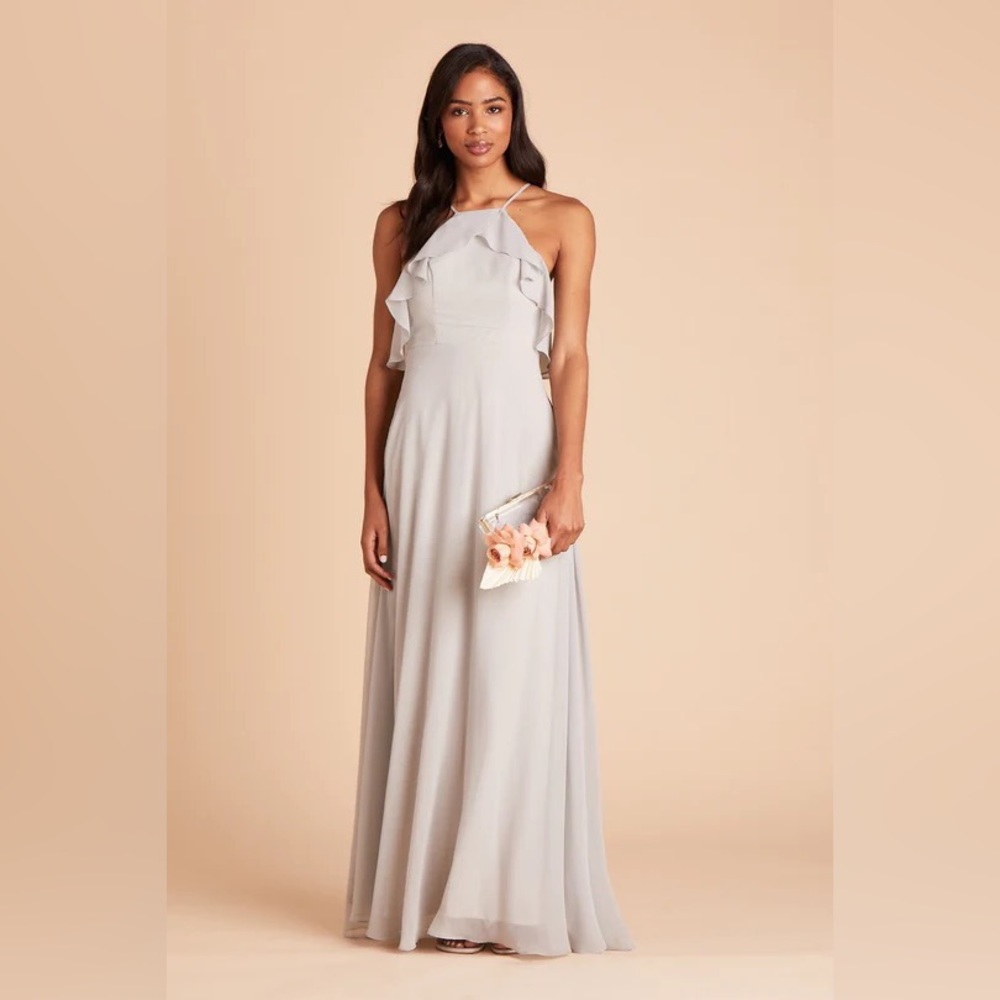 Birdy Grey Jules Dress, Chiffon Dove Gray, Size XS